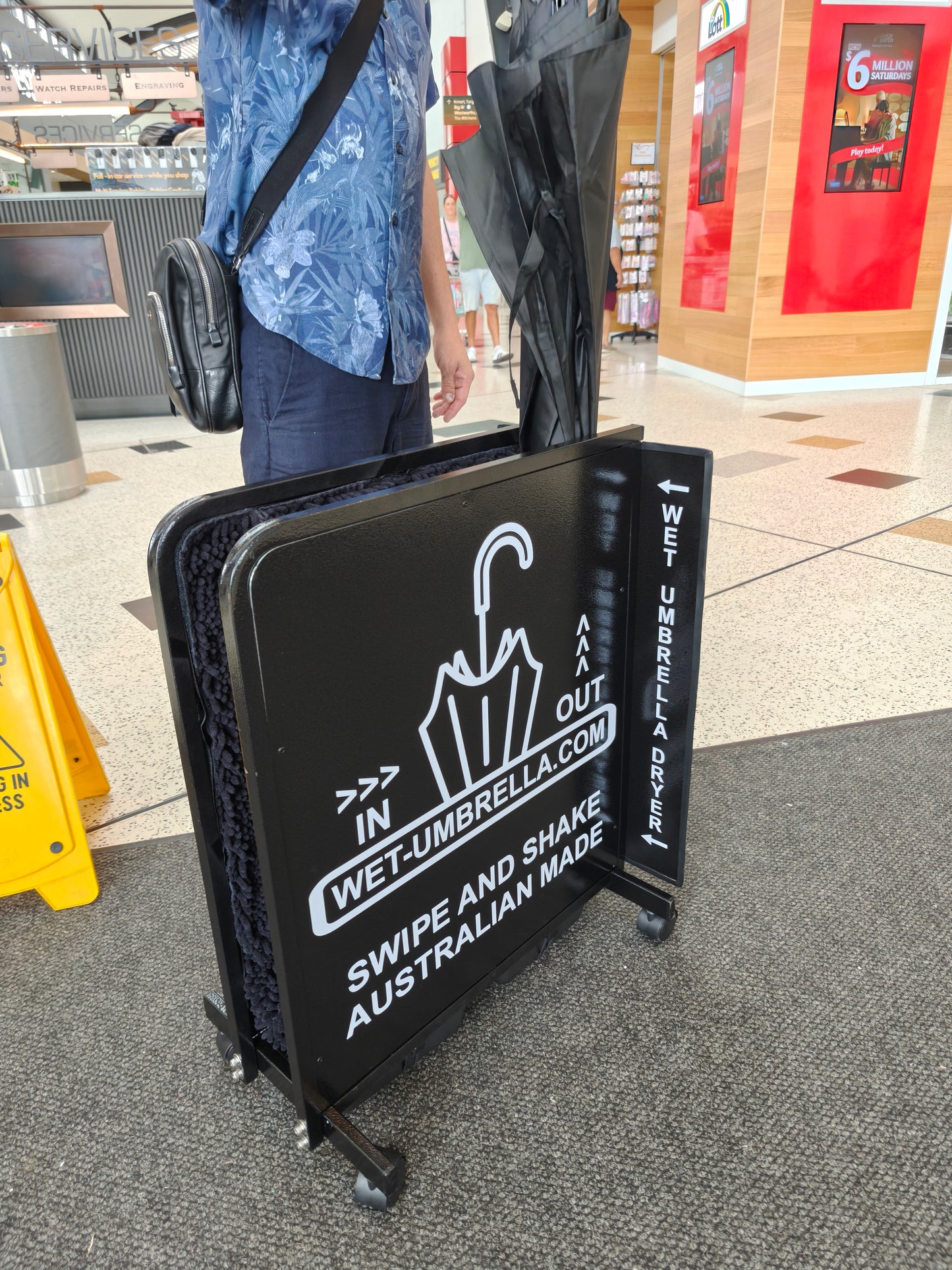 Wet Umbrella Dried Removing From Dryer