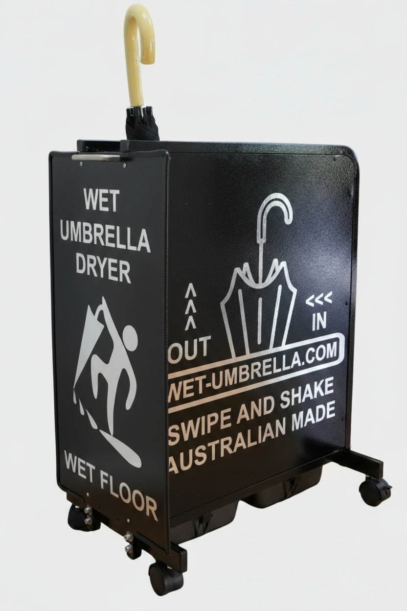 Wet Umbrella Dryer Wet Floor Model Low Angle With Umbrella
