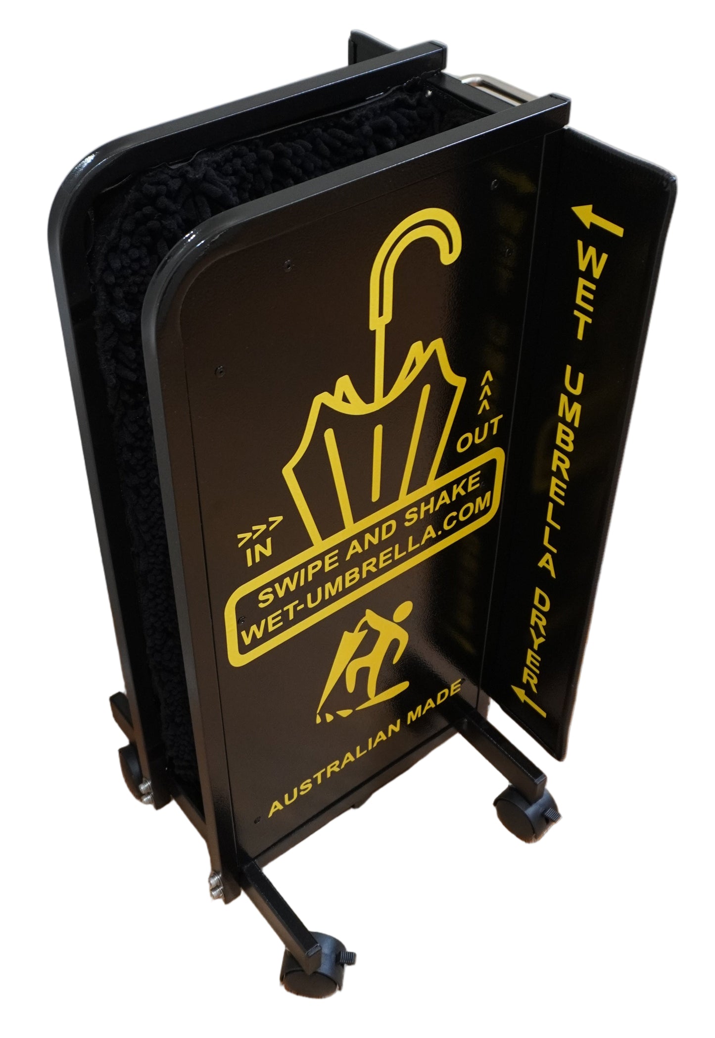 Wet Umbrella Dryer Wet Floor Model Small Yellow Sticker Angle High