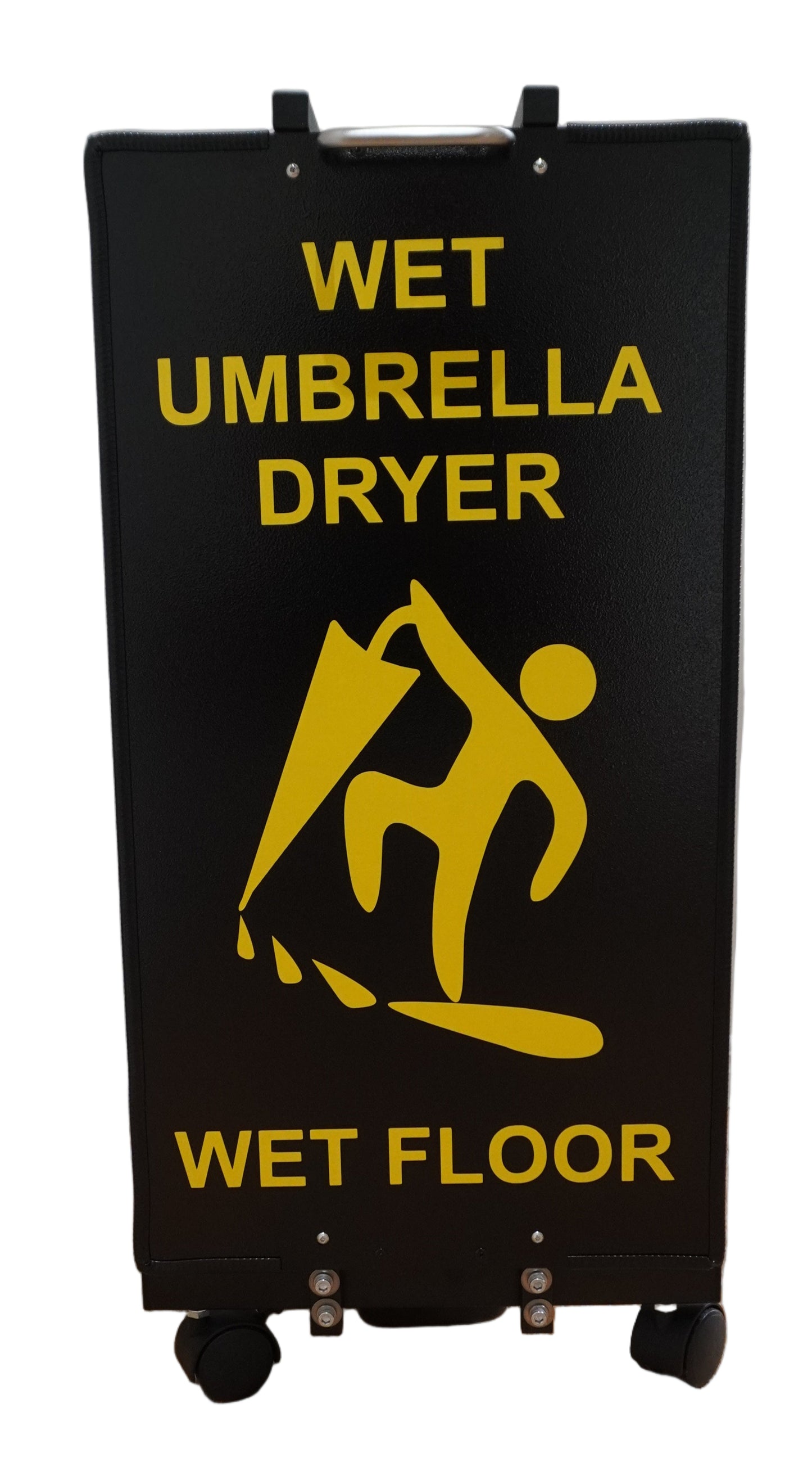 Wet Umbrella Dryer Wet Floor Model Small Yellow Sticker Back Low