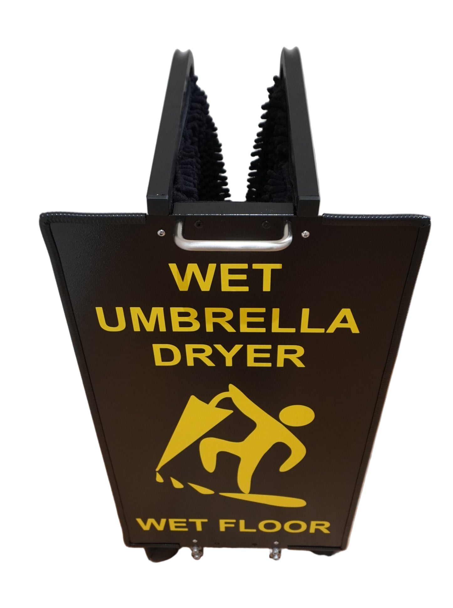 Wet Umbrella Dryer Wet Floor Model Small Yellow Sticker Back Top