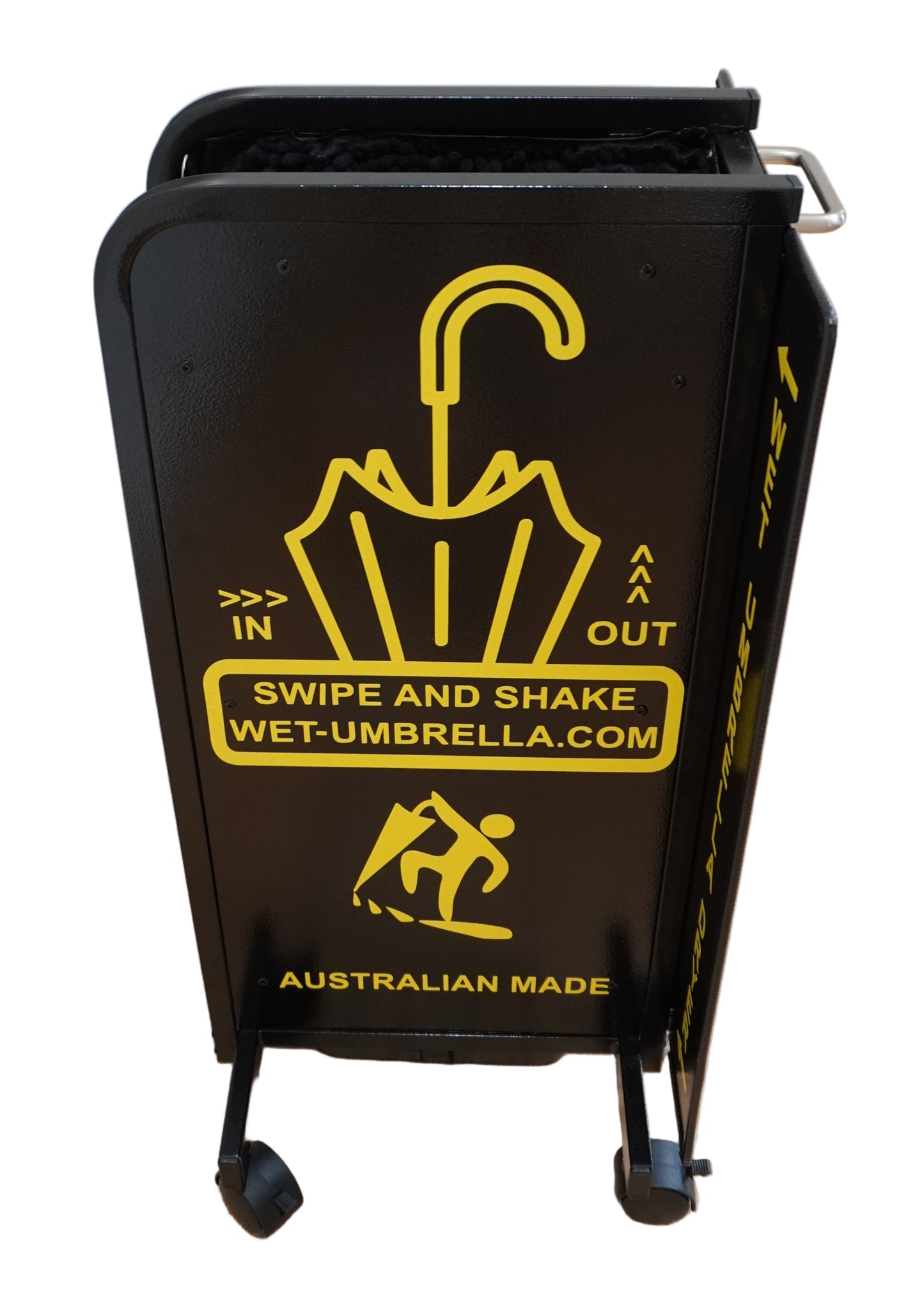Wet Umbrella Dryer Wet Floor Model Small Yellow Sticker Side Mid