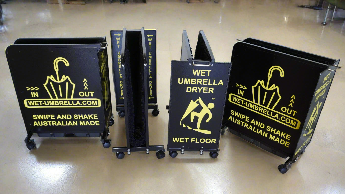 Wet Umbrella Dryer Wet Floor Yellow Banner Upper