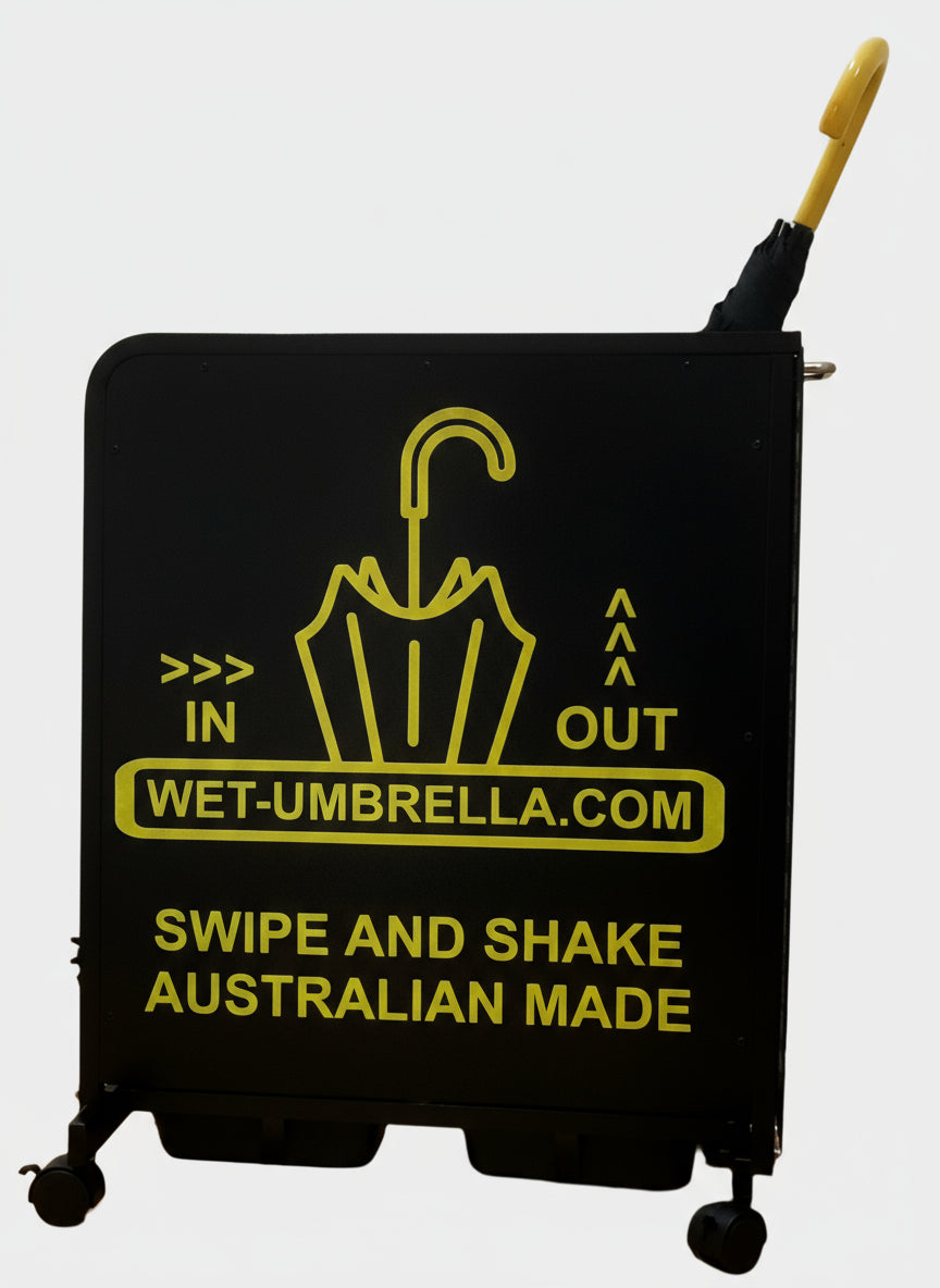 Wet Umbrella Dryer with Wet Floor Sign Side Low Umbrella
