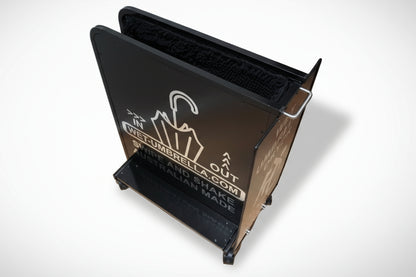 Wet Umbrella Dryer Wet Floor Model Chrome Stickers With Side Skirts WUDAWFSC-500 Angle Top View