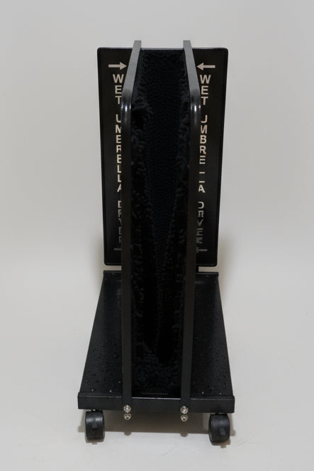 Wet Umbrella Dryer Wet Floor Model Chrome Stickers With Side Skirts WUDAWFSC-500 Front Low View