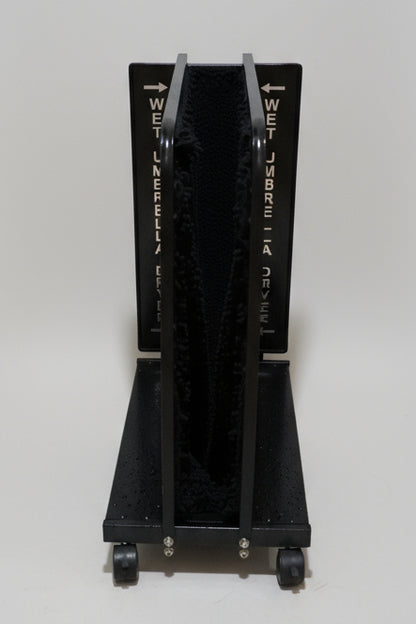 Wet Umbrella Dryer Wet Floor Model Chrome Stickers With Side Skirts WUDAWFSC-500 Front Low View