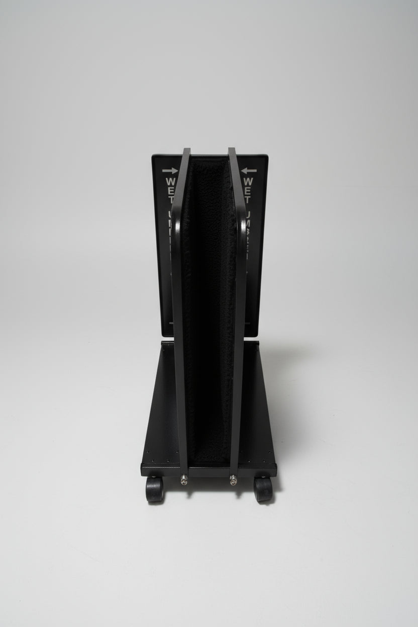 Wet Umbrella Dryer Wet Floor Model Chrome Stickers With Side Skirts WUDAWFSC-500 Front View