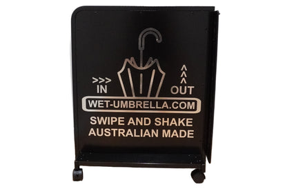 Wet Umbrella Dryer Wet Floor Model Chrome Stickers With Side Skirts WUDAWFSC-500 Side Low View