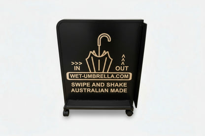 Wet Umbrella Dryer Wet Floor Model Chrome Stickers With Side Skirts WUDAWFSC-500 Side Mid View