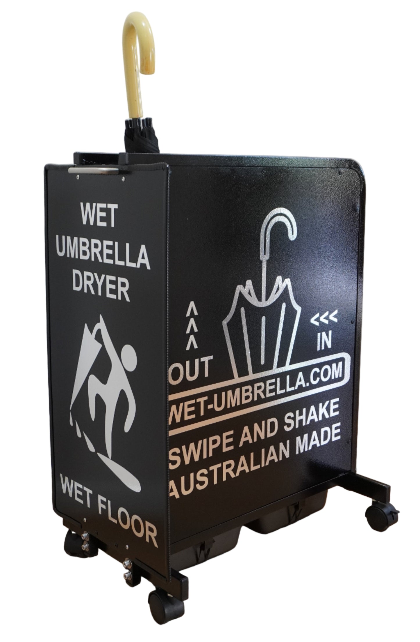 Wet Umbrella Dryer Wet Floor Model Low Angle With Umbrella
