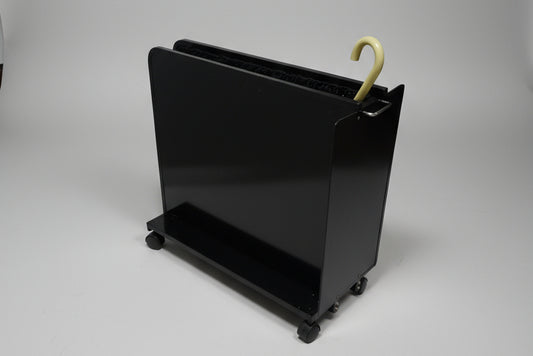 Wet Umbrella Dryer Wet Floor Model No Stickers With Side Skirts WUDAWFS-1100 Angel Back Mid View With Umbrella