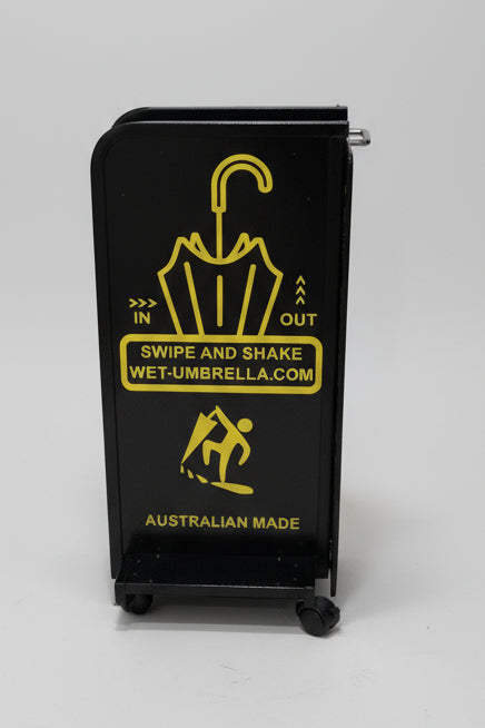 Wet Umbrella Dryer Wet Floor Model Yellow Stickers With Side Skirts WUDAWFSY-350 Side Mid View