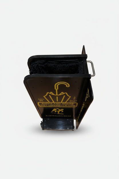 Wet Umbrella Dryer Wet Floor Model Yellow Stickers With Side Skirts WUDAWFSY-350 Side Top View