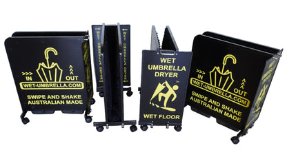 Wet Umbrella Dryer Wet Floor Model Aluminium Australian Made Chrome Stickers