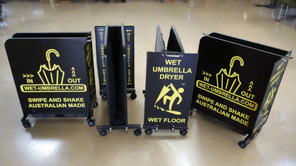 Wet Umbrella Dryer Wet Floor Yellow Banner Upper