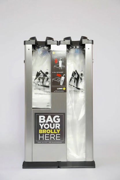 Wet Umbrella Bag Dispenser Stainless Steel Dual WU-3000 With 2000 Bags